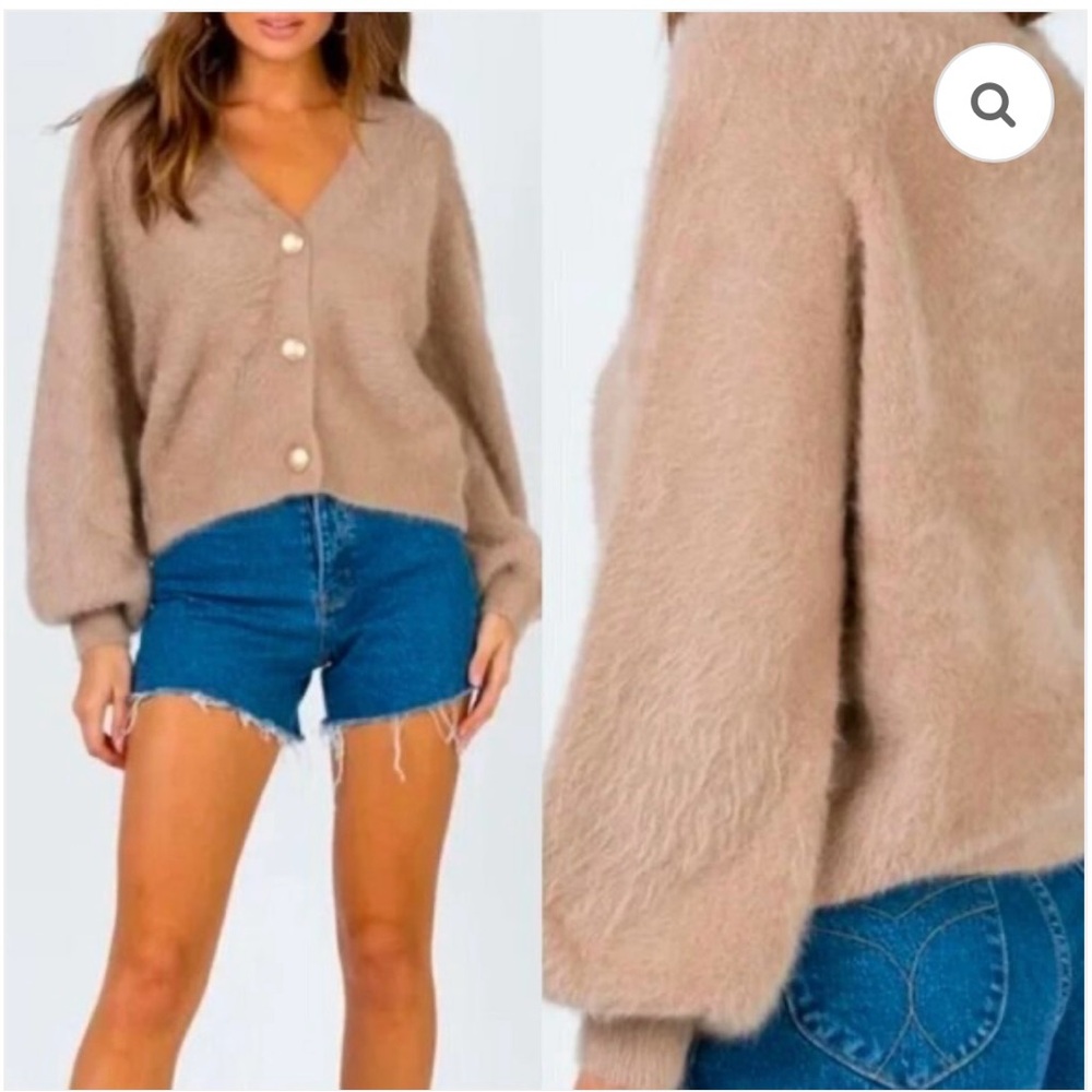 Princess Polly Tan Cardigan Sweater - Picture 1 of 4